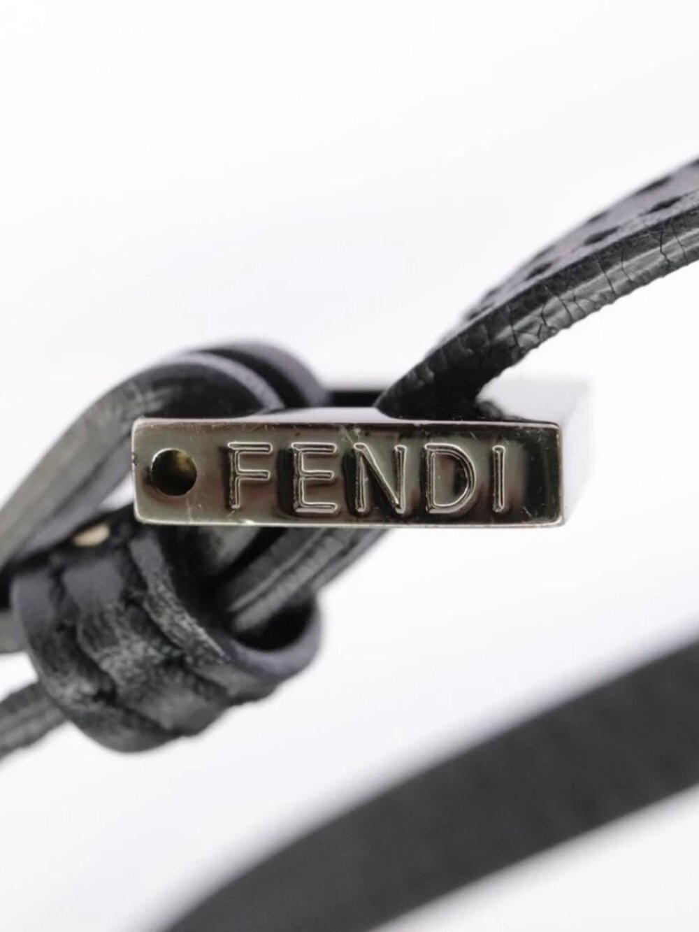 FENDI Zucchino Canvas Mamma Baguette Shoulder Bag Black Auth - Picture 12 of 16